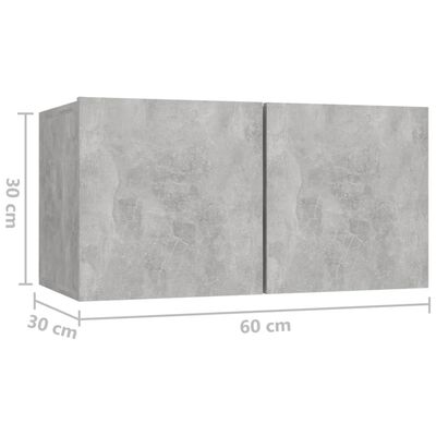 vidaXL Szafki wiszące pod TV 2 szt., szarość betonu, 60x30x30 cm