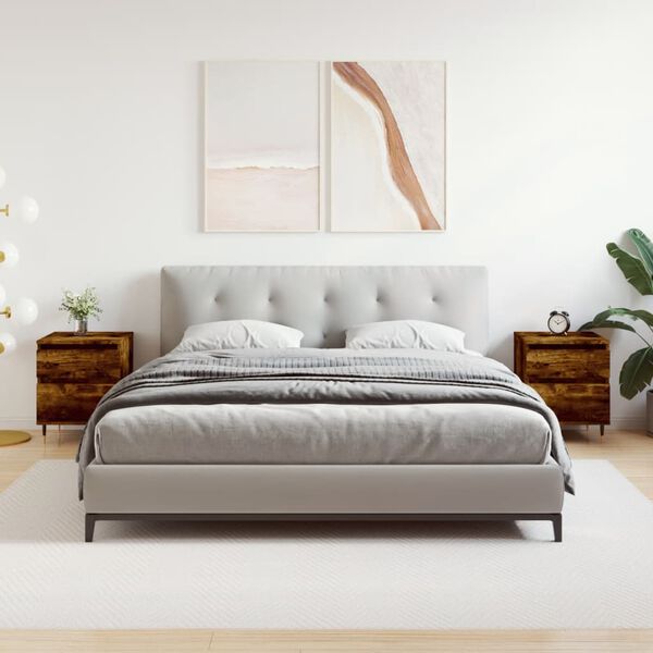 vidaXL Szafki nocne, 2 szt., przydymiony dąb, 40x35x50 cm