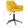 vidaXL Obrotowe krzesła stołowe, 6 szt., musztardowe, obite aksamitem