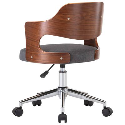 vidaXL Obrotowe krzesła stołowe, 6 szt., szare, gięte drewno i tkanina
