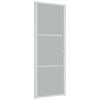 vidaXL Drzwi wewnętrzne, 76x201,5 cm, białe, matowe szkło i aluminium