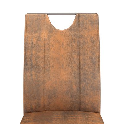 vidaXL Krzesła stołowe, 4 szt., zamszowy brąz, sztuczna skóra