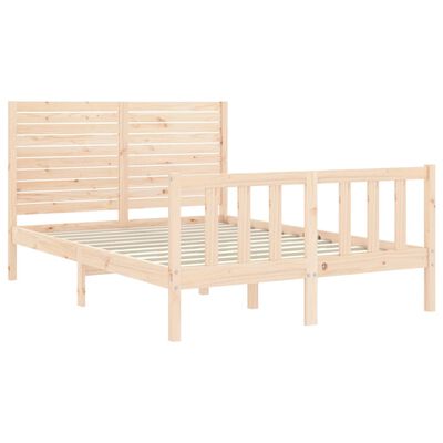 vidaXL Rama łóżka z wezgłowiem, 4FT, mała podwójna, lite drewno