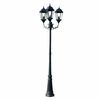 vidaXL Stojąca lampa ogrodowa 3-ramienna, 230 cm, ciemnozielona/czarna
