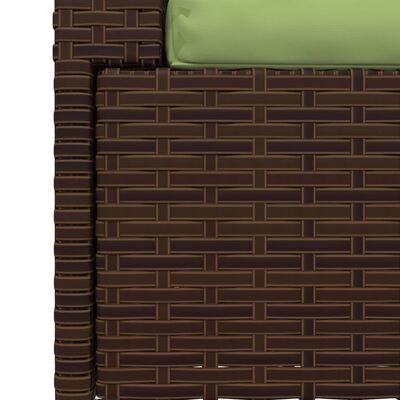vidaXL 2-osobowa sofa ogrodowa z poduszkami, polirattan, brązowa