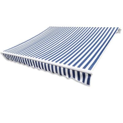 vidaXL Tkanina do markizy, niebiesko-biała, 500 x 300 cm