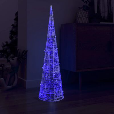 vidaXL Stożek dekoracyjny, akrylowy, niebieski, LED, 120 cm