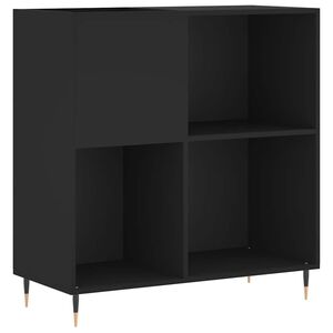 vidaXL Szafka na płyty, czarna, 84,5x38x89 cm, materiał drewnopochodny