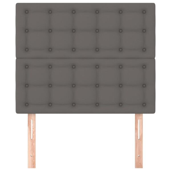 vidaXL Zagłówek szary 80x5x118/128 cm skóra ekologiczna