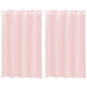 vidaXL Zasłony woalowe z przelotkami 2 szt. Jasnor&oacute;żowe 140x175 cm
