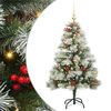 vidaXL Sztuczna choinka Zielono-biały 150 cm PVC, Metal i Plastik