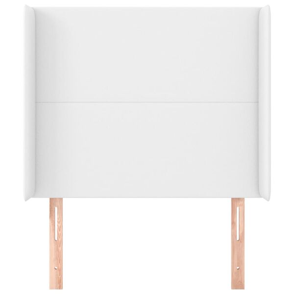 vidaXL Zagłówek uszak, biały, 83x16x118/128 cm, sztuczna skóra