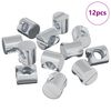 vidaXL Nakrętki Barrel 12 pcs Srebrny M6 x 12 mm Metal
