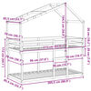 vidaXL Ł&oacute;żko z piętrem i daszkiem, białe, 80x200 cm, drewno sosnowe