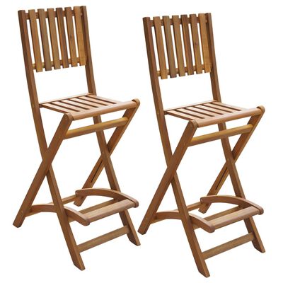 vidaXL Składane krzesła barowe, 2 szt., lite drewno akacjowe