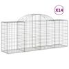 vidaXL Kosze gabionowe, 14 szt, 200x50x80/100 cm, galwanizowane żelazo