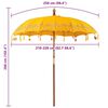 vidaXL Baliński Parasol Ż&oacute;łty 215 x 215 x 260 cm