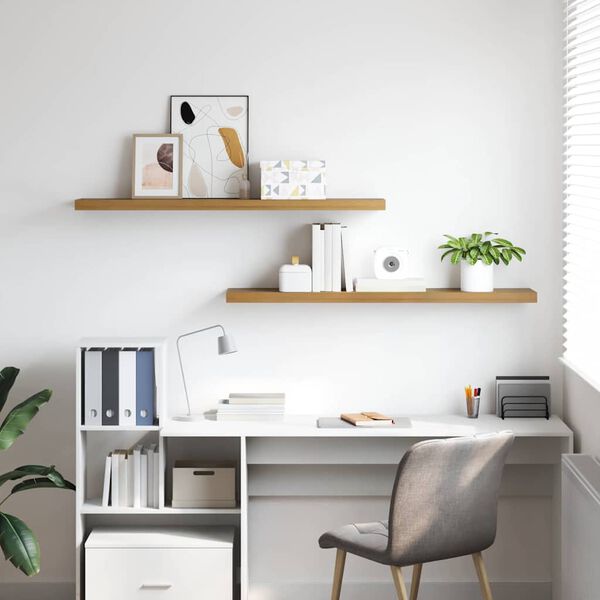 vidaXL P&oacute;łka ścienna z przechowywaniem 2 pcs Brązowy 120 x 23,5 x 4 cm