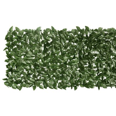 vidaXL Parawan balkonowy, ciemnozielone liście, 400x75 cm