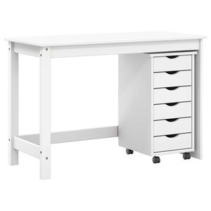 vidaXL Zestaw biurka i szafki na k&oacute;łkach MOSS 2 pcs Biały
