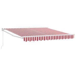 vidaXL Markiza wysuwana Czerwony i Biały 350 x 250 cm