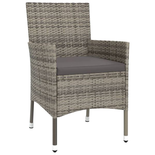 vidaXL 5-cz. zestaw mebli ogrodowych z poduszkami, szary, polirattan