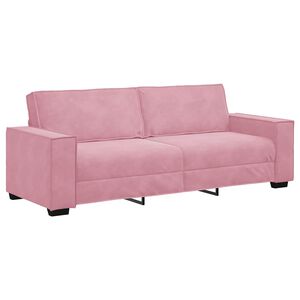 vidaXL Sofa 3-osobowa, r&oacute;żowa, 220x78x84 cm, obita aksamitem