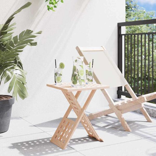 vidaXL Stolik kawowy Brązowy 33 x 33 x 40,5 cm Lity Bukowy