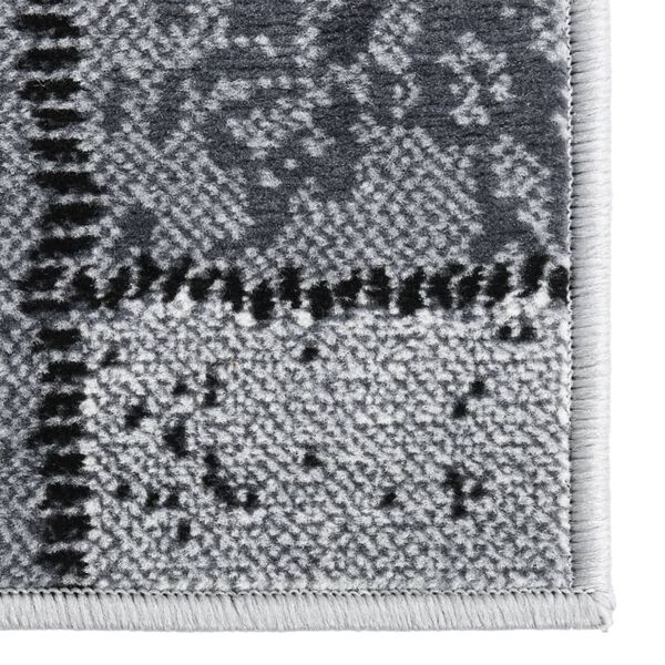 vidaXL Chodnik dywanowy, BCF, szary z geometrycznym wzorem, 100x500 cm