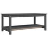 vidaXL Stolik kawowy, szary, 110x55x45 cm, lite drewno sosnowe