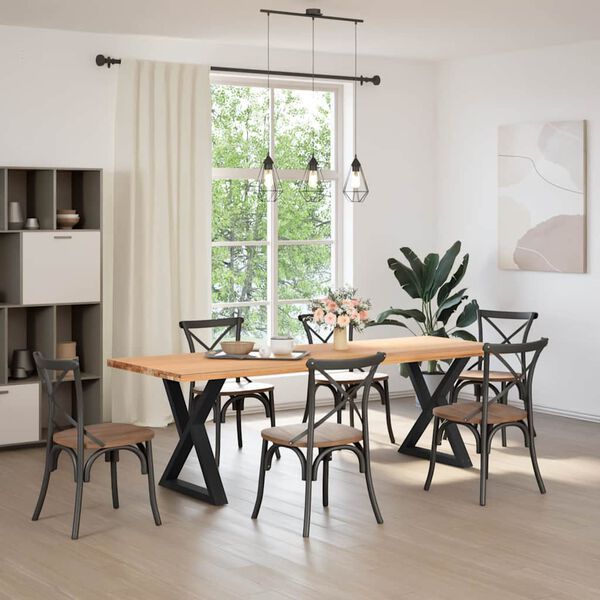 vidaXL Nogi do stołu jadalnego 2 szt. Czarne 80x(72-73,3) cm Stal