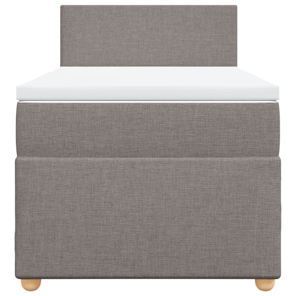 vidaXL Ł&oacute;żko kontynentalne z materacem, taupe, tkanina, 80x200 cm