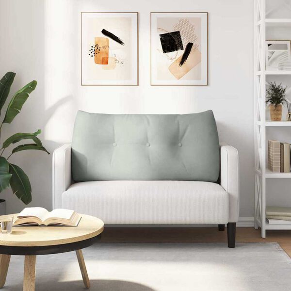 vidaXL Poduszka na plecy Jasnoszary 100 x 24 x 50 cm Aksamit