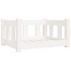 vidaXL Legowisko dla psa, białe, 55,5x45,5x28 cm, lite drewno sosnowe