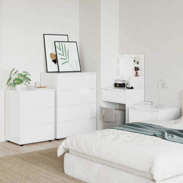 vidaXL Szafy do przechowywania 2 pcs Wysoki połysk biały