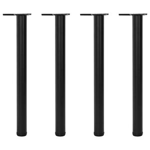 4 Nogi do stołu z regulacją wysokości Czarne 710 mm