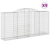 vidaXL Kosze gabionowe, 9 szt, 300x50x140/160 cm, galwanizowane żelazo