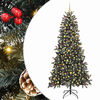 vidaXL Sztuczna choinka z podstawą Zielony 240 cm PVC, plastik i stal