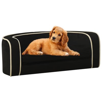 vidaXL Rozkładana sofa dla psa, czarna, 73x67x26 cm, pluszowa