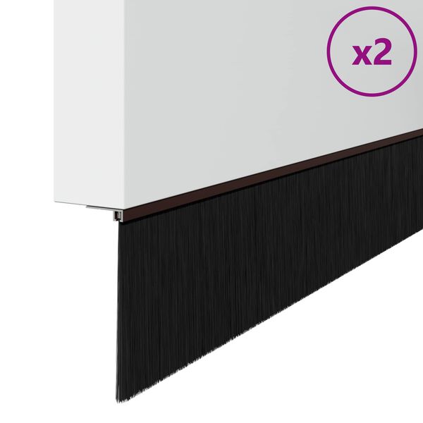 vidaXL Szczotki uszczelniające do drzwi samoprzylepne 2 pcs Brązowy