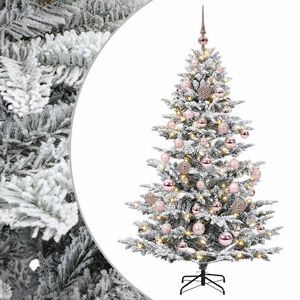 vidaXL Sztuczna choinka z bombką 150 cm 150 LED Ciepła biel PE i PVC