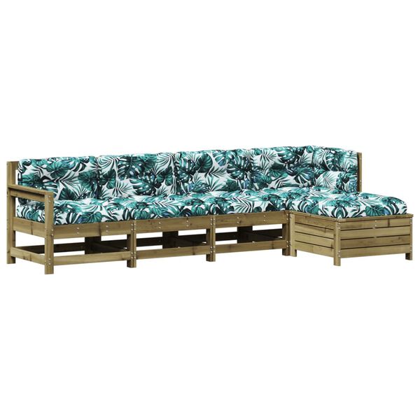 vidaXL 5-cz. zestaw mebli do ogrodu, z poduszkami, impregnowana sosna