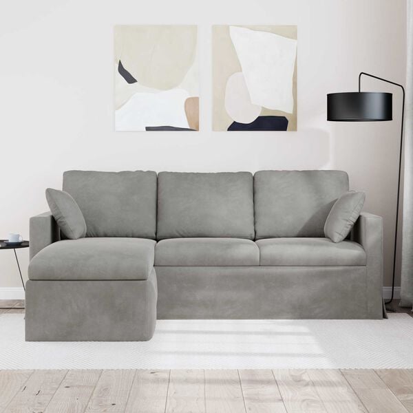 vidaXL Sofa Jasnoszary