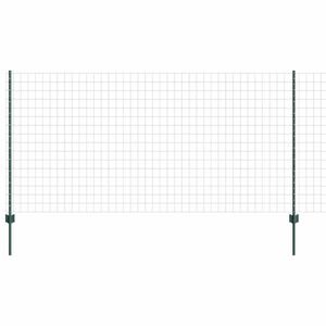 vidaXL Ogrodzenie Euro z słupkiem 25 x 1,2 m Stal pokryta PVC zielony