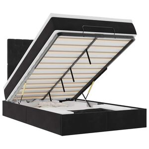 vidaXL Rama ł&oacute;żka otomana z materacami, czarna, 120x200 cm, aksamit
