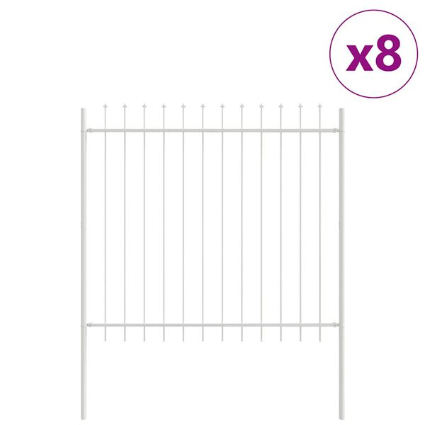 vidaXL Ogrodzenie Ogrodowe 8 pcs Biały 13,6 x 1,5 m