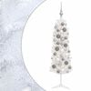 vidaXL Sztuczna wąska choinka z bombkami 120 cm 150 LED Ciepła biel