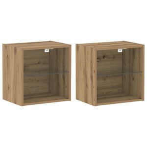 vidaXL Półka wisząca z półką 2 pcs Brązowy 40 x 28,5 x 40 cm