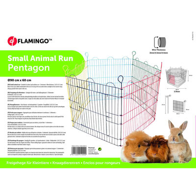 FLAMINGO 5-częściowy wybieg dla królika Pentagon, 90x60 cm, kolorowy
