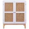 vidaXL Szafka, biała, 80 x 35 x 100 cm, MDF i rattan